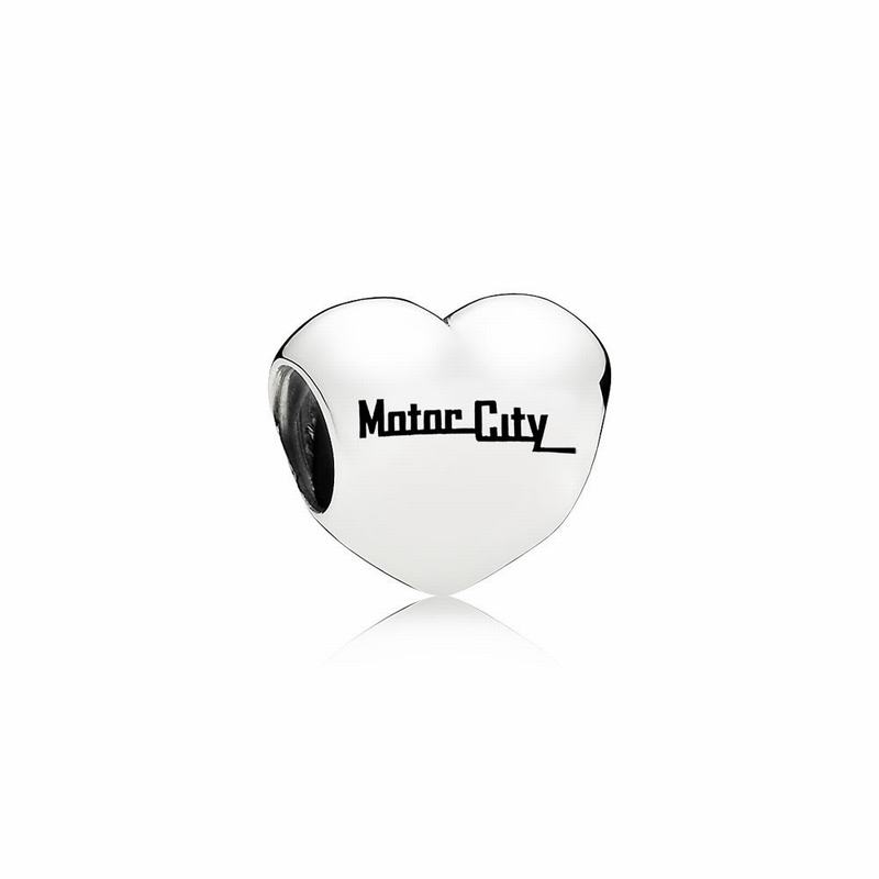 Pandora Australia Detroit Motor City Heart Charm - Sterling Silver | OILTAM906